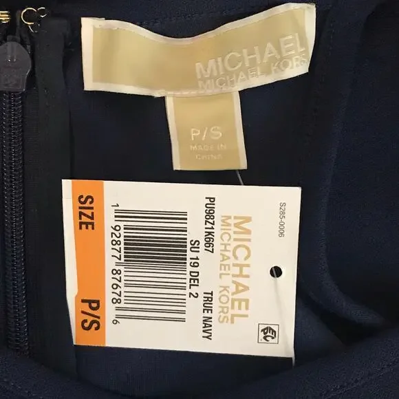 Michael Michael Kors Sleeveless Studded Dress True Navy Petite Small MSRP $140 - Picture 7 of 8